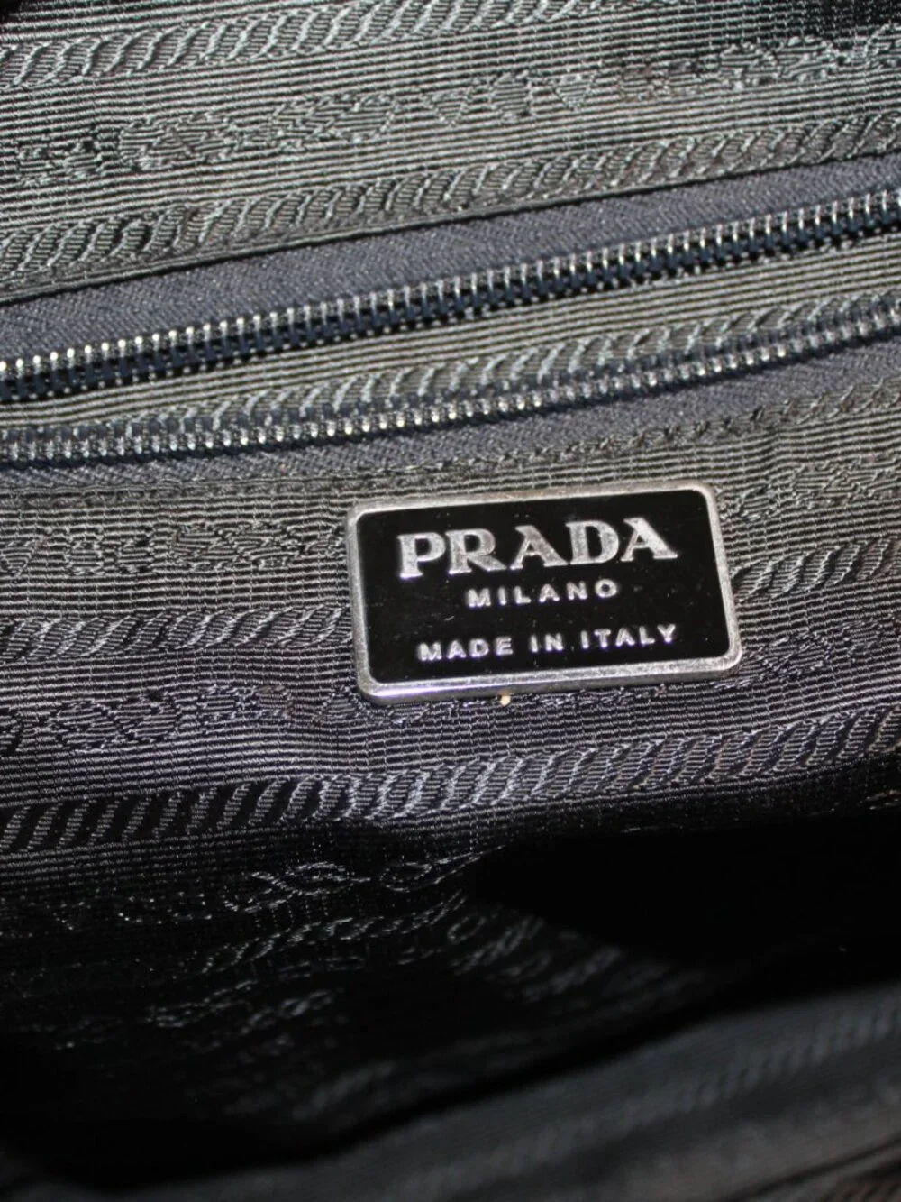 Prada Triangle Logo Tessuto Nylon Quilted Top Handle Shoulder Bag Black Vintage